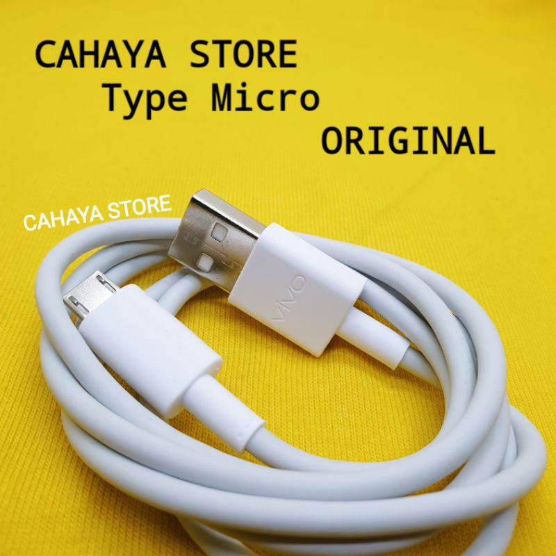 Kabel Data Vivo 5Wat 10Wat 18Wat Asli Bawaan hp Original USB Micro Copotan Fast Charging