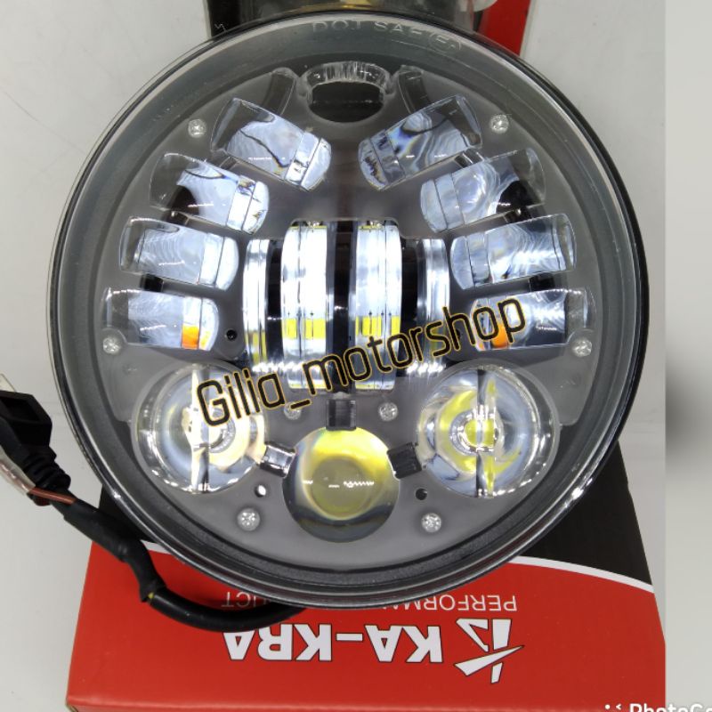 Daymaker Headlamp Lampu Depan 5.75 Inch 16 LED KA kra Universal