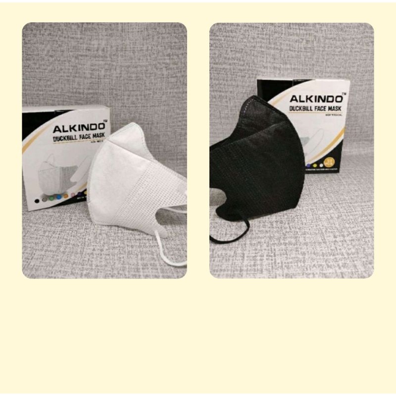 MASKER DUCKBILL ALKINDO GARIS HITAM PUTIH ISI 50LEMBAR