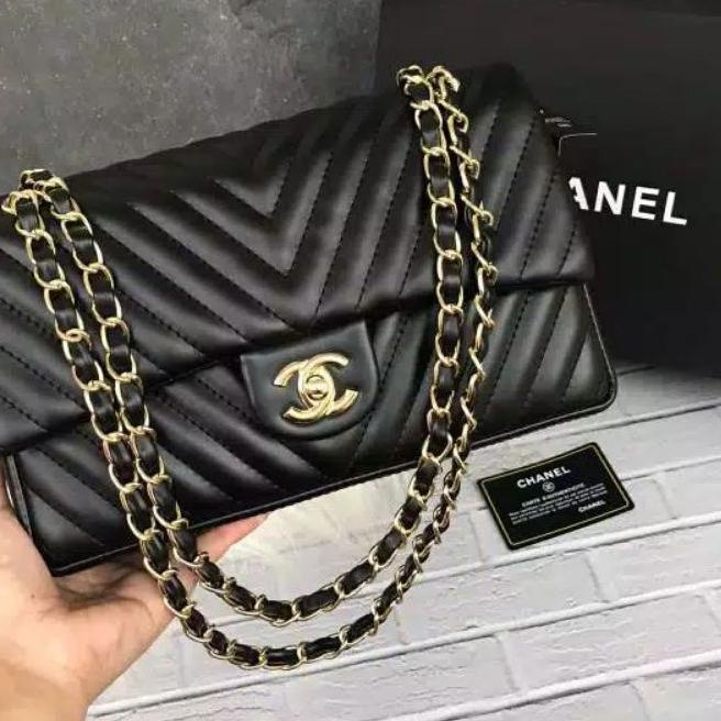 ✭ TAS IMPORT MAXY CHEVRON FREE BOX & PAPERBAG KOMPLIT ACC. GOLD BRANDED PREMIUM BATAM MIRROR YUNI SA