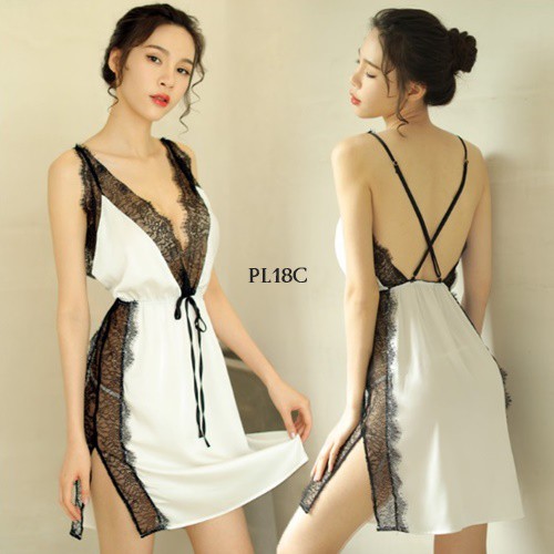 [PALING MURAH] NIGHTGOWN LINGERIE SEXY BAJU TIDUR WANITA DEWASA SEXY PUTIH PL18C