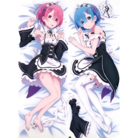 Jual Sarung Bantal Peluk Dakimakura Anime Re Zero Rem and Ram BB0R 110x40 Murah