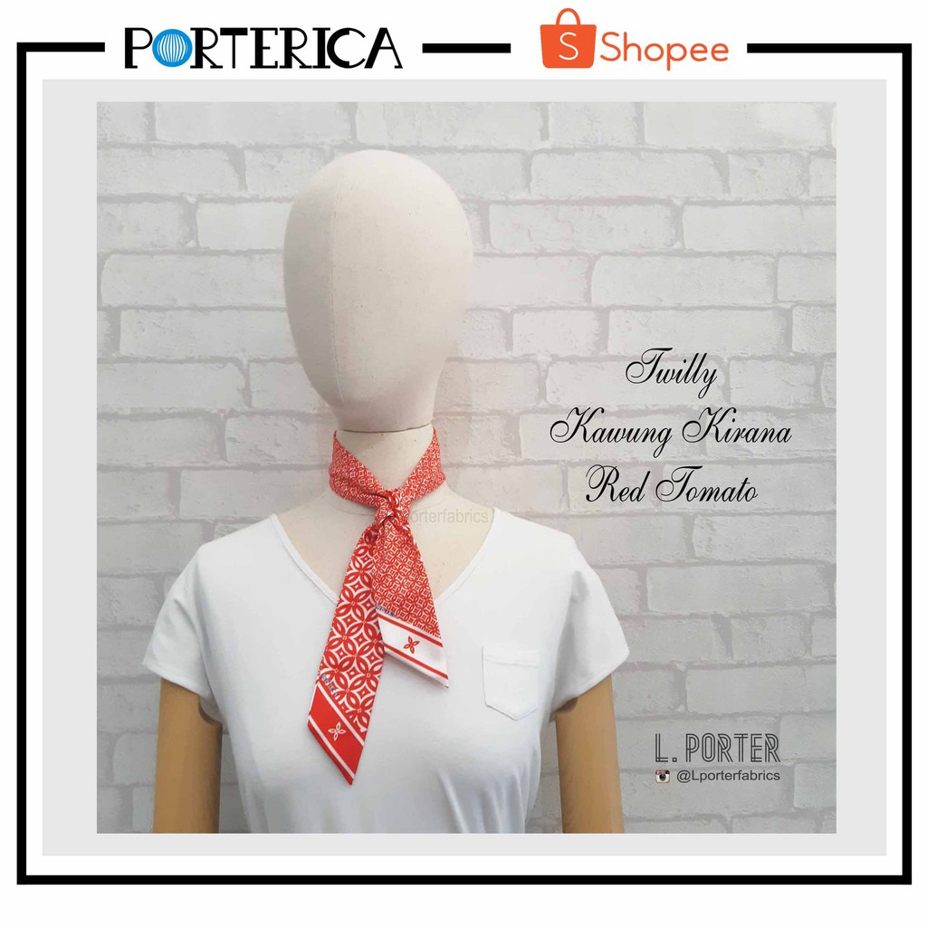 Twilly Kawung Kirana Red Tomato / Twilly Tas / Twilly Leher / Accesories
