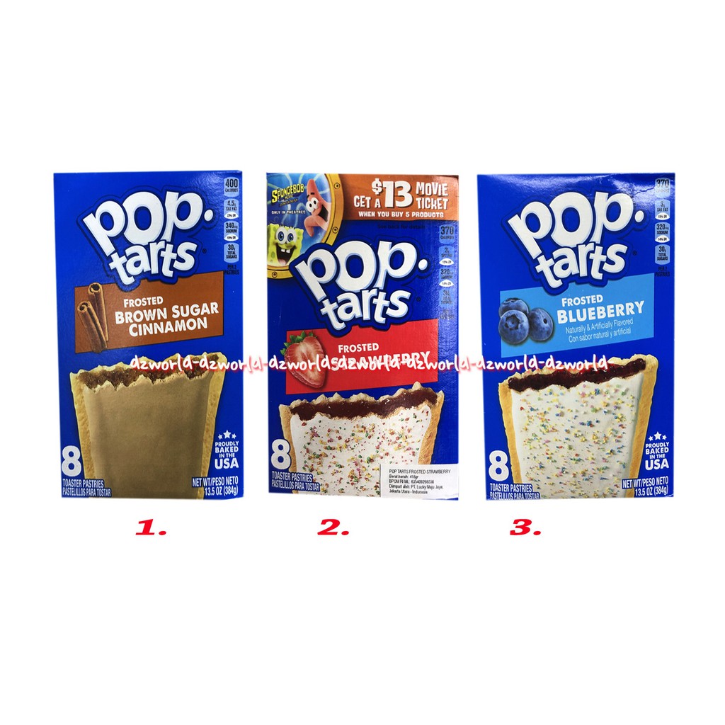 Pop Tarts Frosted Blueberry 8 Toaster Roti Instant Blue Berry Poptarts 416gr