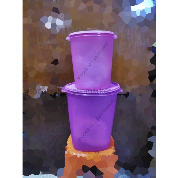 tupperware maxi canister 1 set isi 2 yaitu 5.5 liter dan 10 liter - toples jumbo tupperware untuk ke