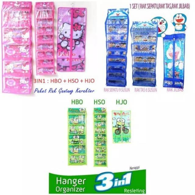 RAK SET KARAKTER 3 in 1 / RAK HBO 3 in 1