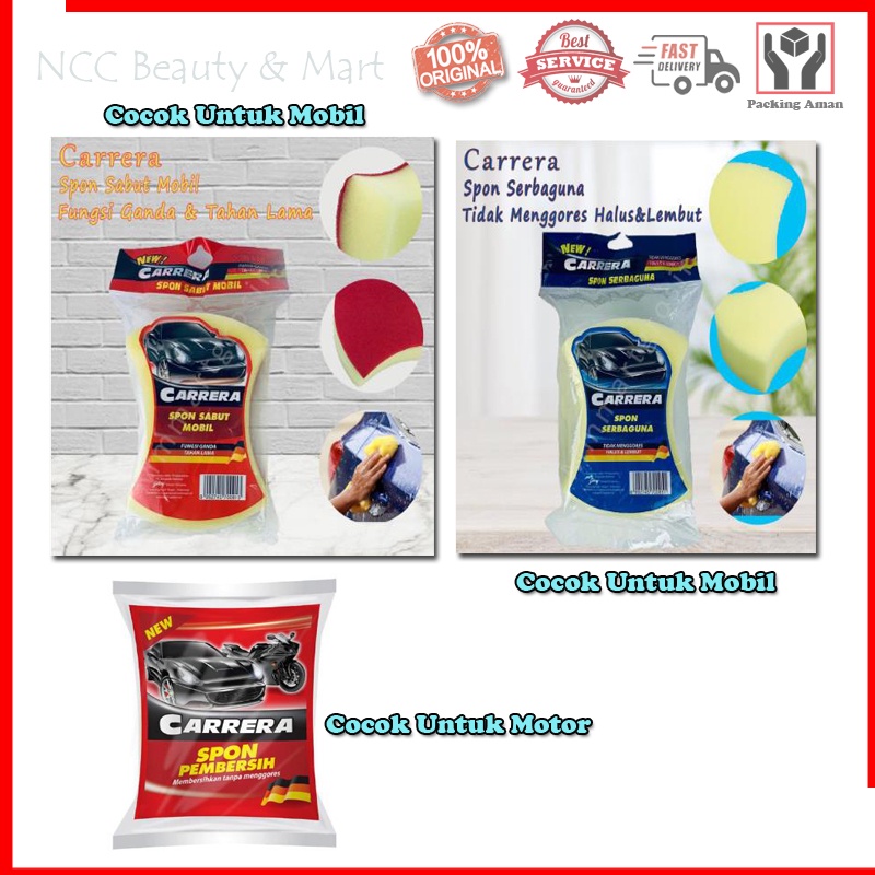 * NCC * Carrera Spon Sabut Mobil Serbaguna Sponge Permbersih Motor Halus Dan Lembut