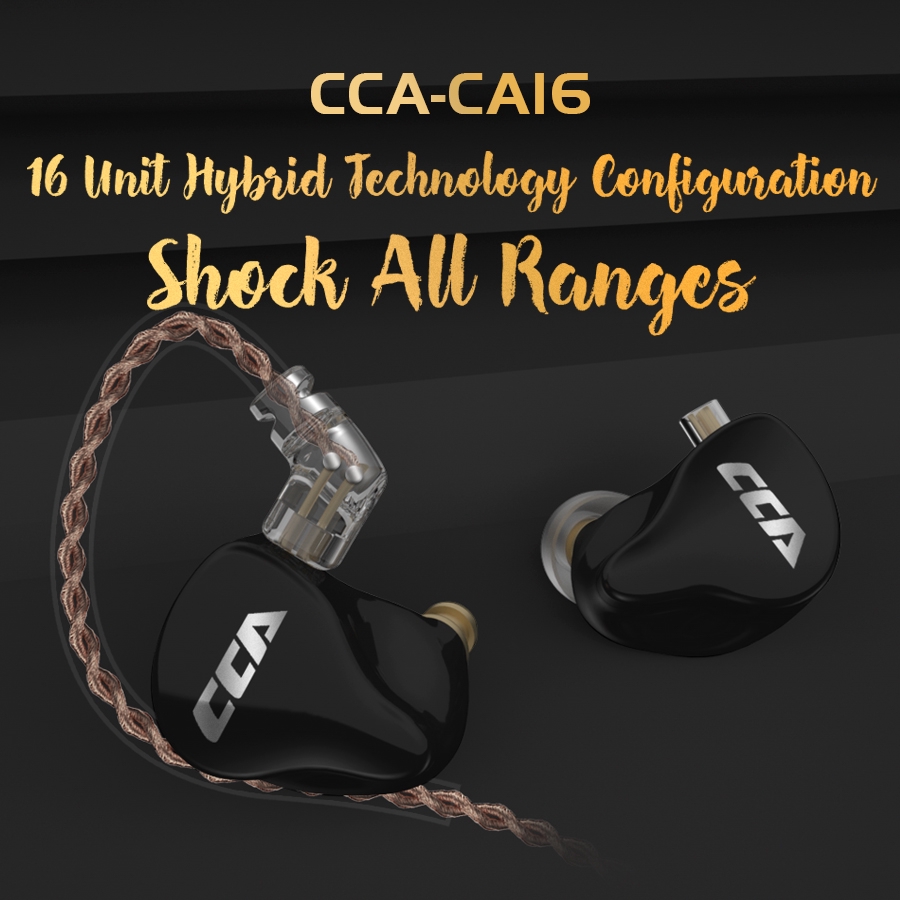 Cca Ca16 7ba + 1dd Earphone In Ear Hybrid 16 Driver Hifi Dengan Kabel 2 Pin