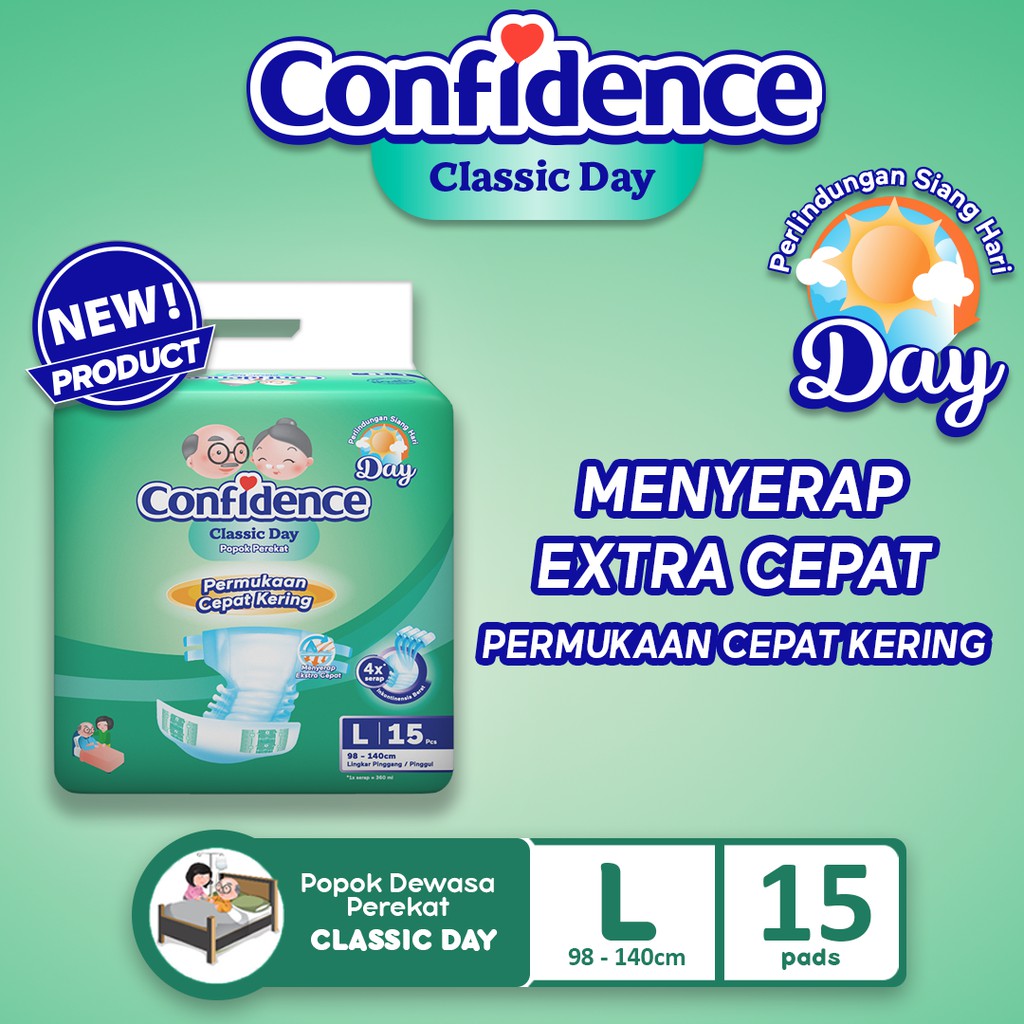 Confidence Classic Day L15 - Confidence Popok Perekat Classic Day L 15