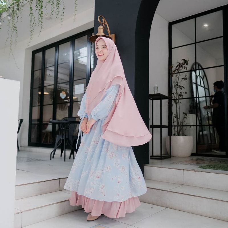 SATU SET (GAMIS + JILBAB) SYAHRA BY SYAHIDAH INDONESIA