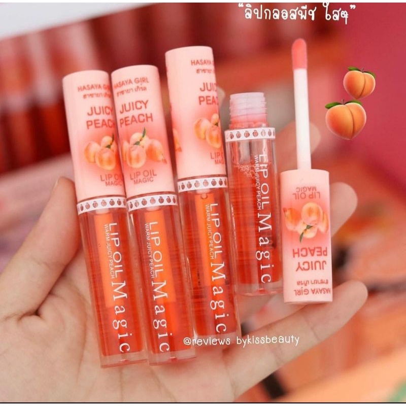 [HASAYA PEACH] LIP OIL Lipgloss Magic Lip Gloss Thailand Lipserum Lip Serum Lip Oil Peach Lip Oil Kosmetik Bibir Pelembab Bibir