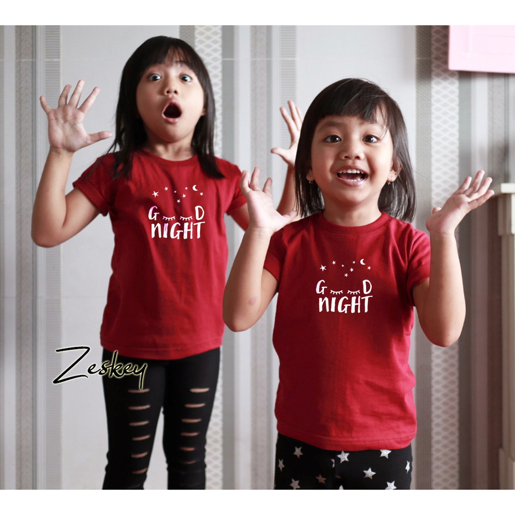 Zeskey baju tidur anak / kaos nyala anak / piyama anak perempuan laki laki glow in the dark ta4