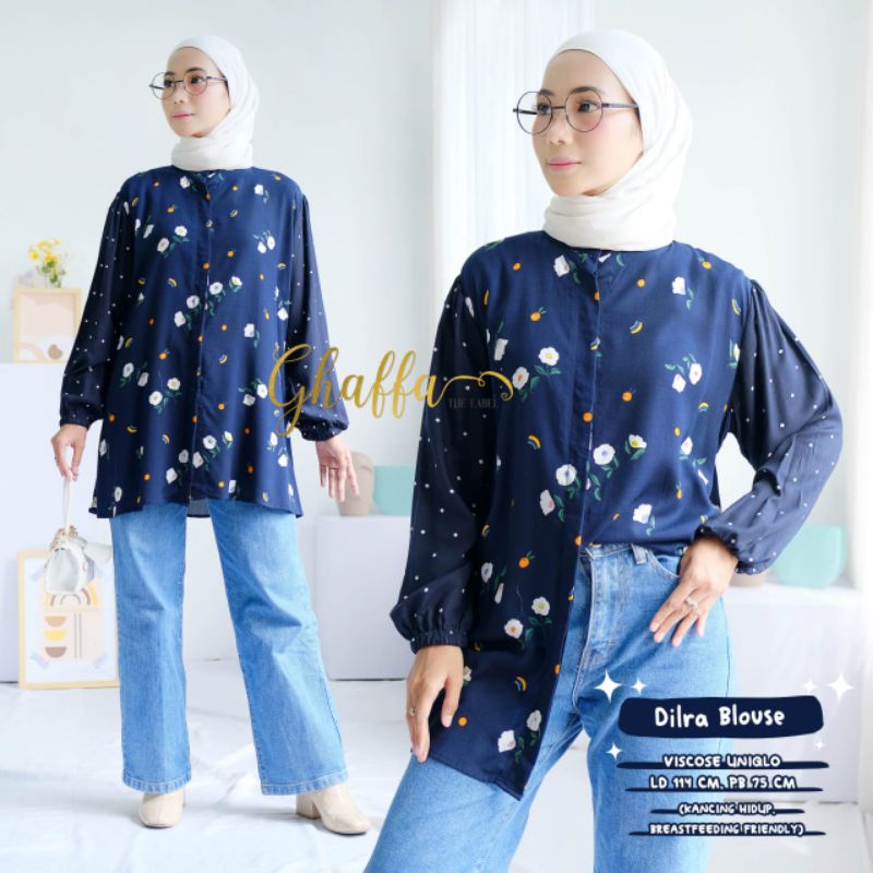 Blouse muslimah motif / Dilra blouse by ghaffa the label