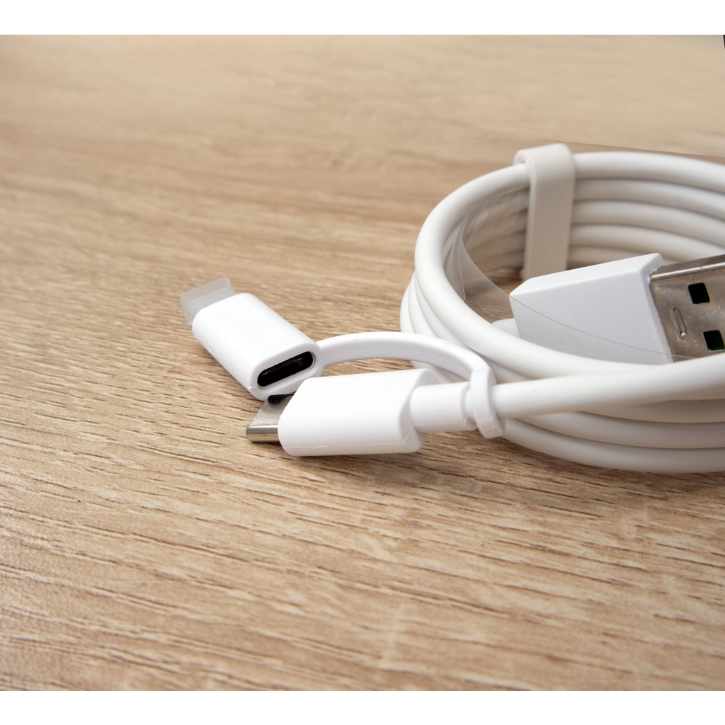 Kabel Data Oppo 2 In 1 USB &amp; Type-C /Fast Charging Super Vooc 3.0