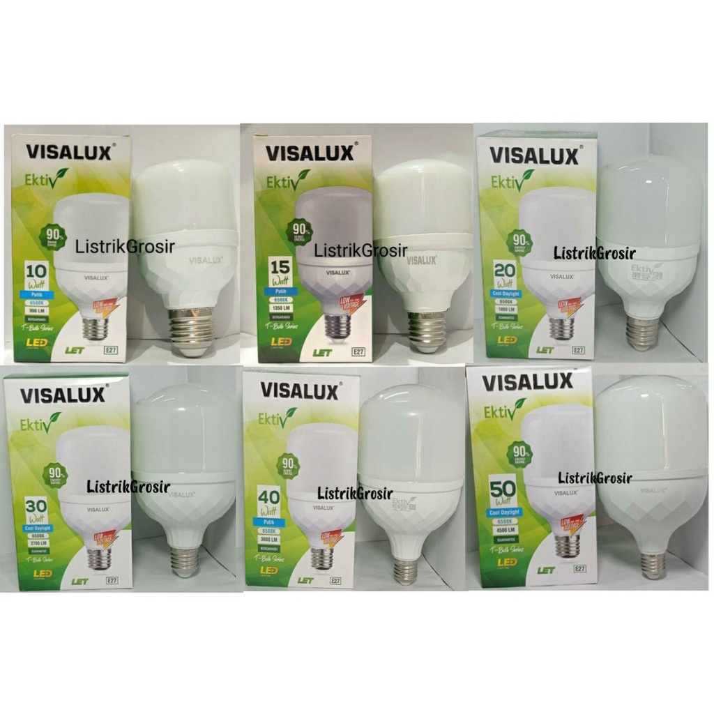 Lampu LED T Bulb VISALUX KAPSUL 5w 10w 15w 20w 30w 40Watt 50 60W Watt Putih