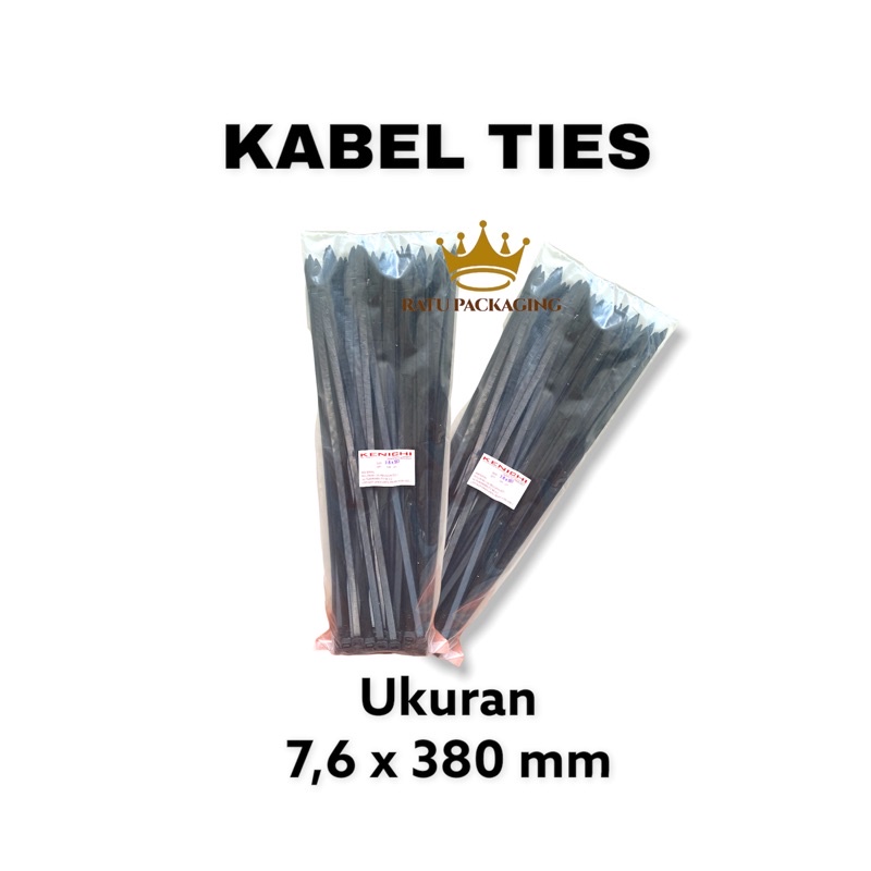 

RATU | Kabel Ties / Tali Ties 38cm , 7.6MM x 380MM Warna Hitam