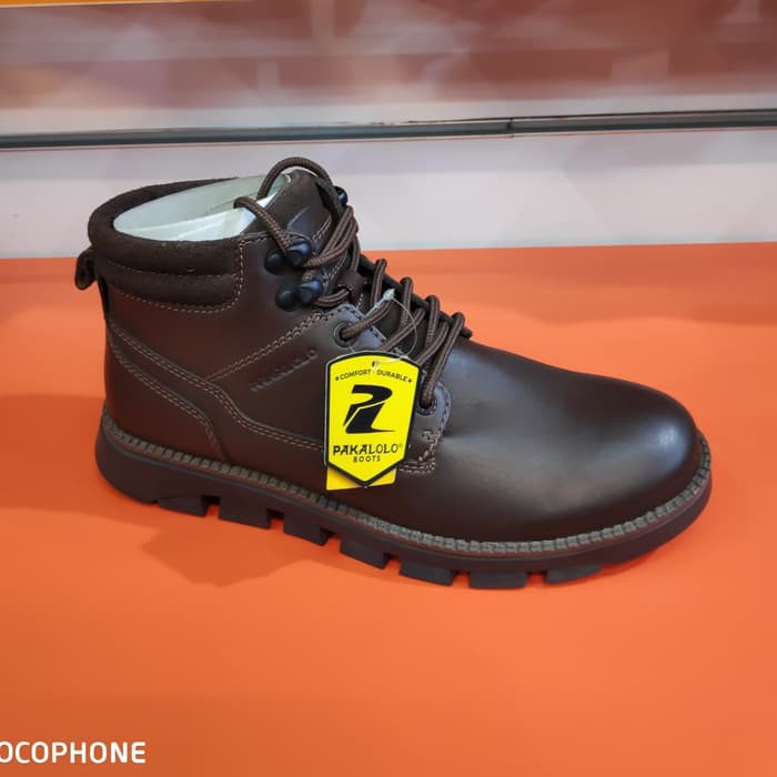 sepatu kulit pakalolo boots N08191 hitam original pakalolo