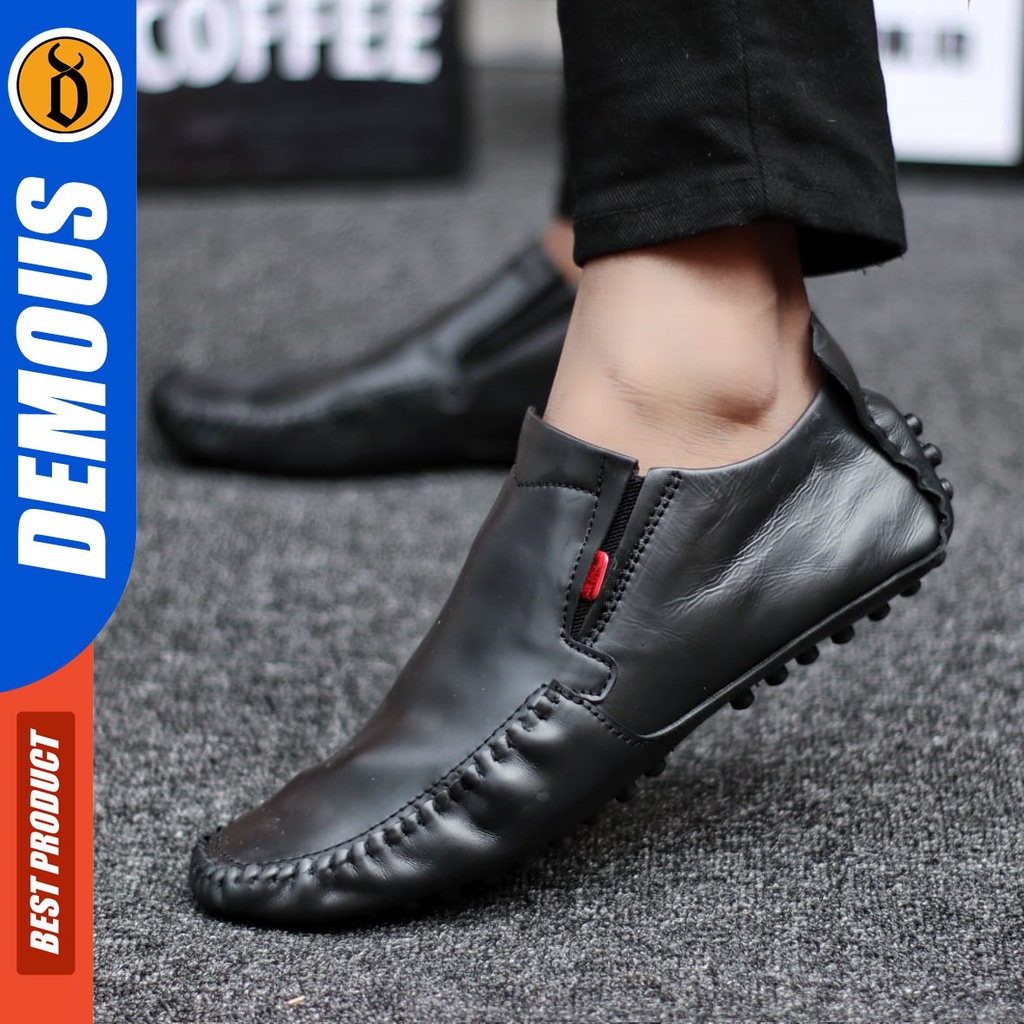 DEMOUS Alen - Sepatu Formal Pantofel Kerja Pria Kulit Asli