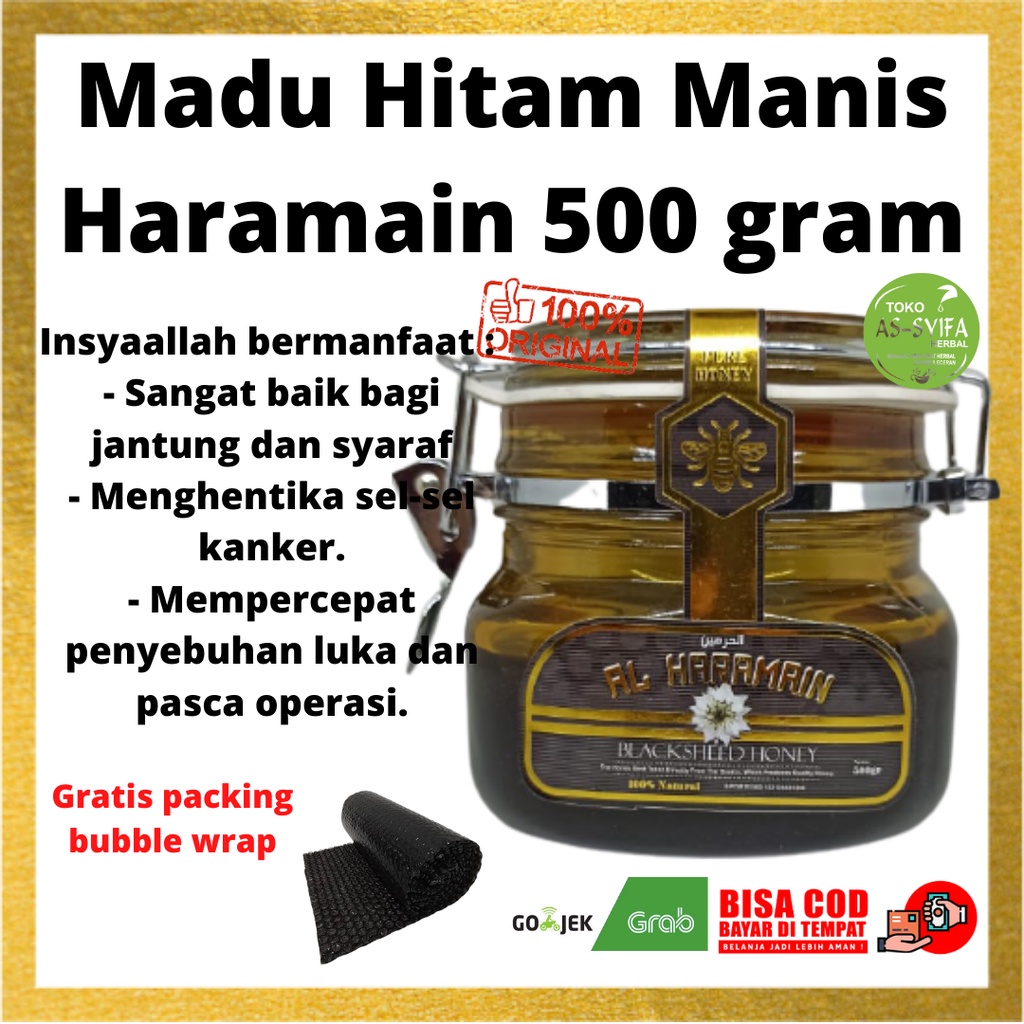 

Madu Hitam Al Haramain 500 gram | Madu Hitam Manis Gratis Bubble Wrap