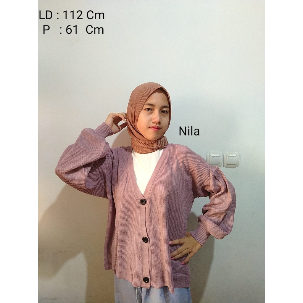 Cardigan BCL Balony Outer Tangan Panjang Cardigan Rajut Wanita Terbaru 2021 Kekinian