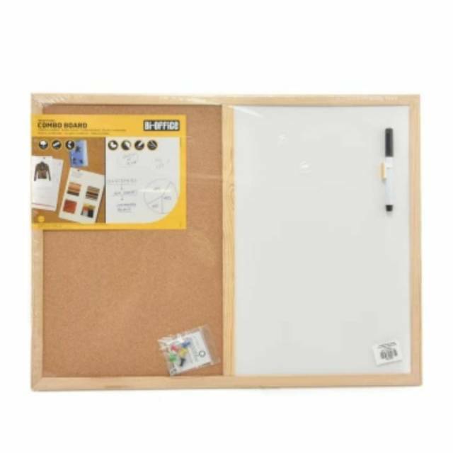 Papan Kombinasi Gabus Dan Whiteboard Cork Board 60x45 cm 