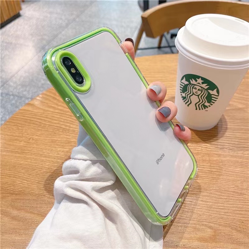 3 in 1 Case HP Transparan Anti Jatuh Untuk iPhone 7 Plus 8 Plus 6 6s Plus X XS MAX XR