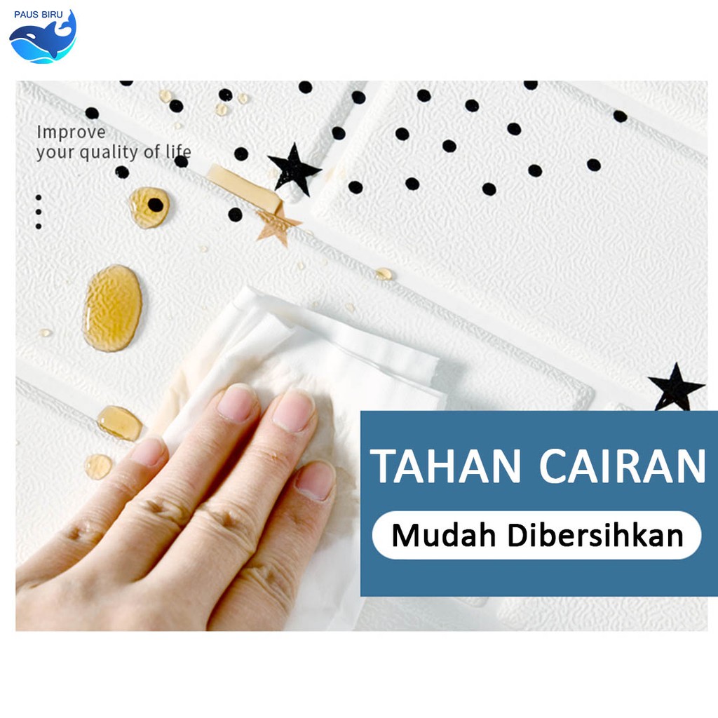 Wallpaper dinding wallfoam 3d motif gambar Dekorasi Kamar murah 70x77cm-3