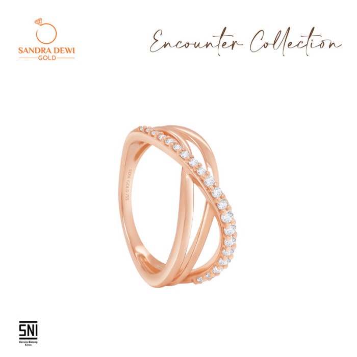 Cincin Rosegold Encounter Series RI200194 18K 755 SDW Gold