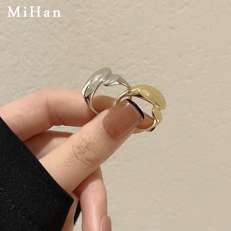 Cincin Bahan Metal Gaya Hip Hop Korea Untuk Pria Dan Wanita