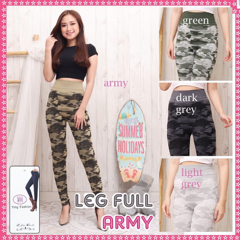 Celana Legging Senam Army Panjang / Legging full army wanita import