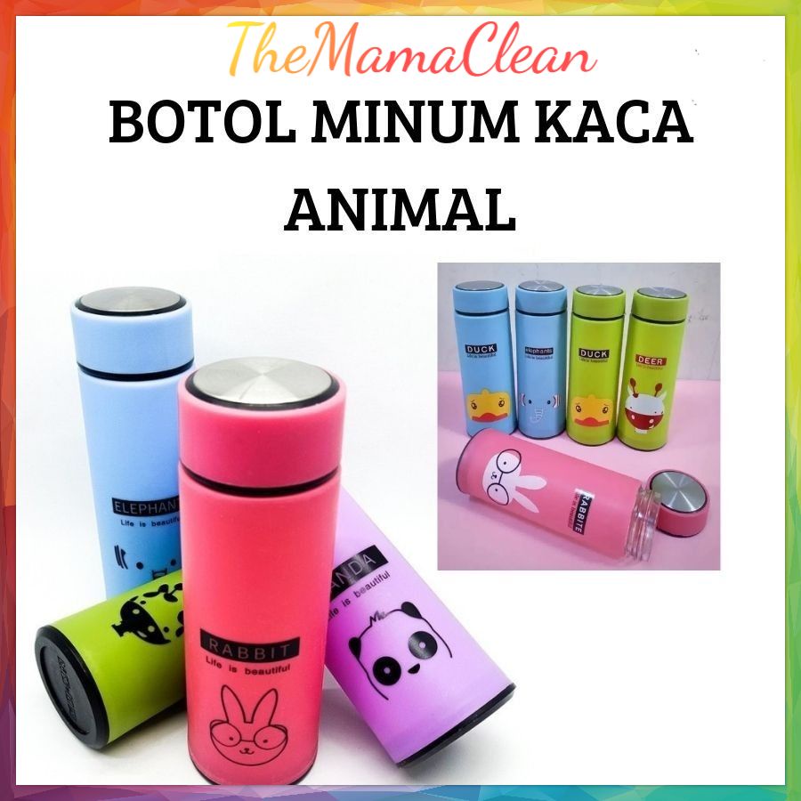 BOTOL MINUM KACA HEWAN ANIMAL 400 ML