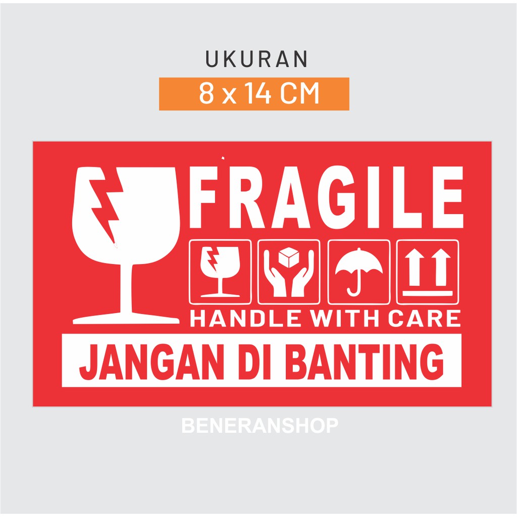 STICKER FRAGILE Pecah Belah / stiker pecah belah - UKURAN BESAR