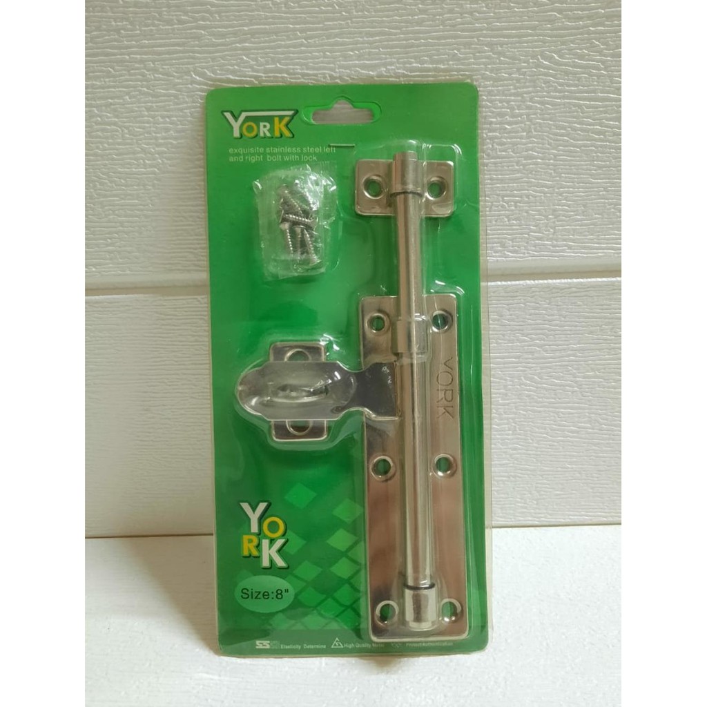 Grendel Pintu Jendela Overpal Stainless YORK 8" inch