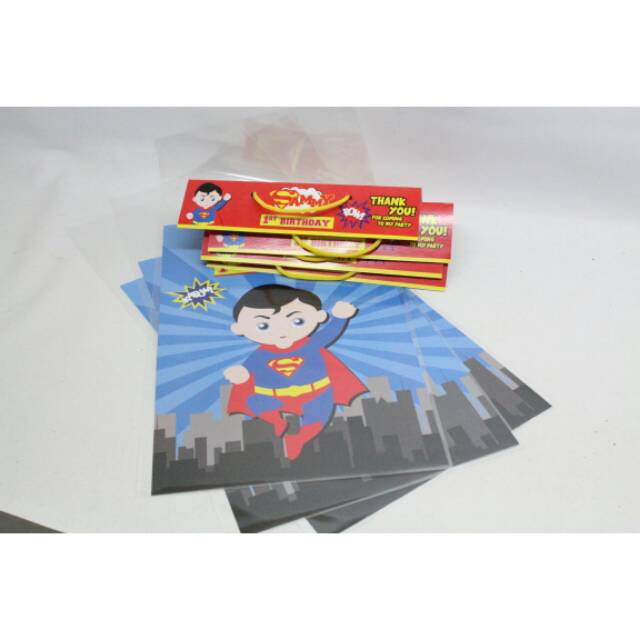

Plastik snack / plastik bingkisan ulang tahun custom karakter superman