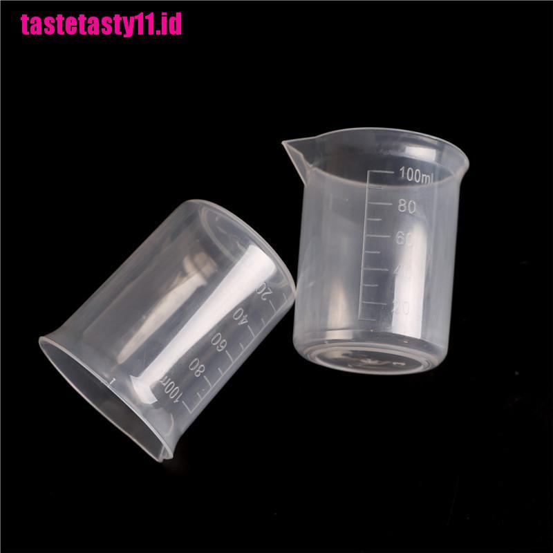 2pcs Gelas Ukur Bahan Plastik Bening Ukuran 100mL / 3.4oZ Untuk Dapur