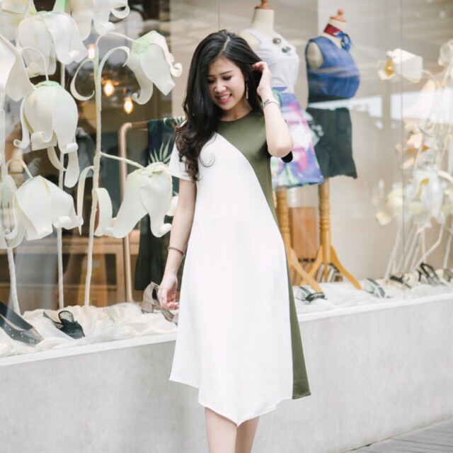 white and olive green outfits