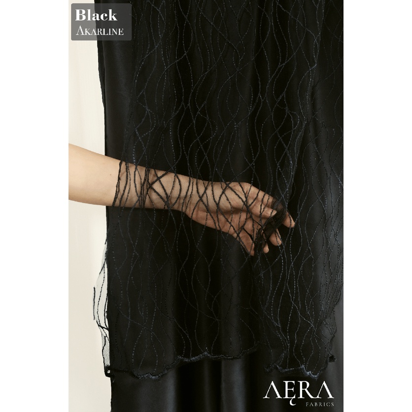 0,5 meter Kain Tile Etnik/ Tile Sapto/ Bahan Brokat Kebaya BLACK