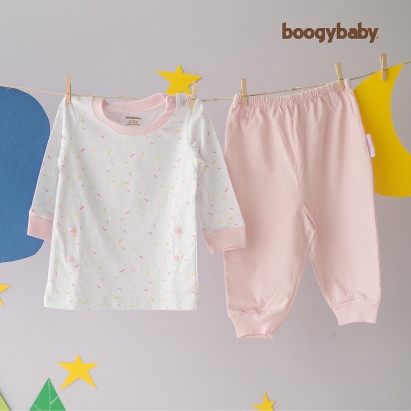 Boogybaby Candyland Long Top (Kancing leher) + Trousers set isi 2setel - Piyama Panjang