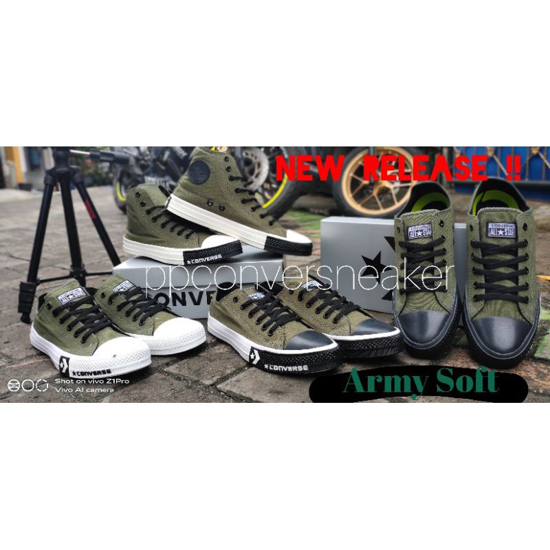 Converse Chuck Taylor New Release Undefeated Low Pendek Army Soft