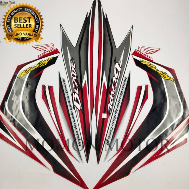 STicker striping stiker honda blade 2012 2013 hitam merah