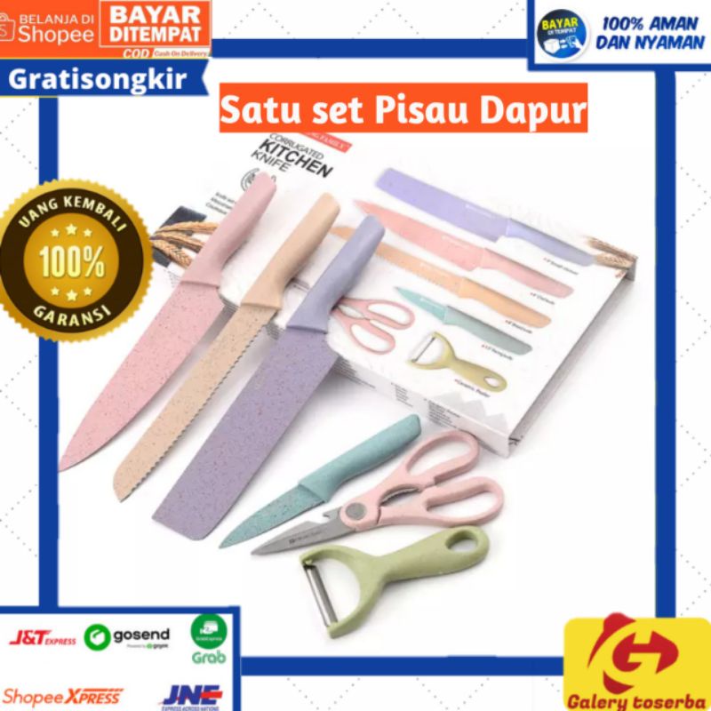 knife pisau lading set dapur set ceramic keramik tajam stainless premium steincookware murah 6 in 1
