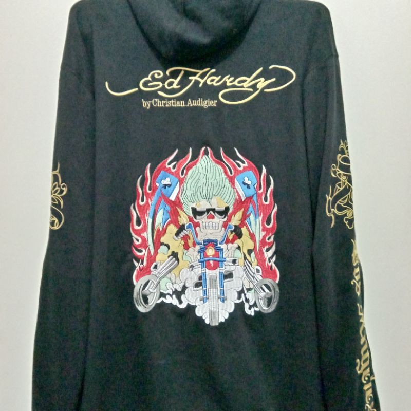 HOODIE, ZIPPER HOODIE, JAKET HOODIE * ED HARDY by CHRISTIAN AUDIGER * AUTHENTIC.