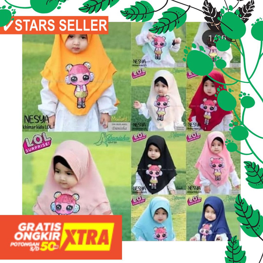 Kelap Kelip Nyala Lucu Jilbab Anak Tk Sd Ceruty 2 Layer Led Lol Kerudung Anak Sekolah Shopee Indonesia