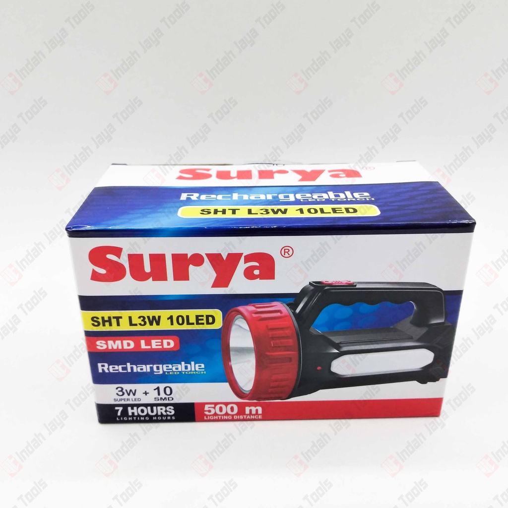 SURYA SHT L3W 10 LED Senter Lampu Emergency 2 in 1 3 Watt Super Terang