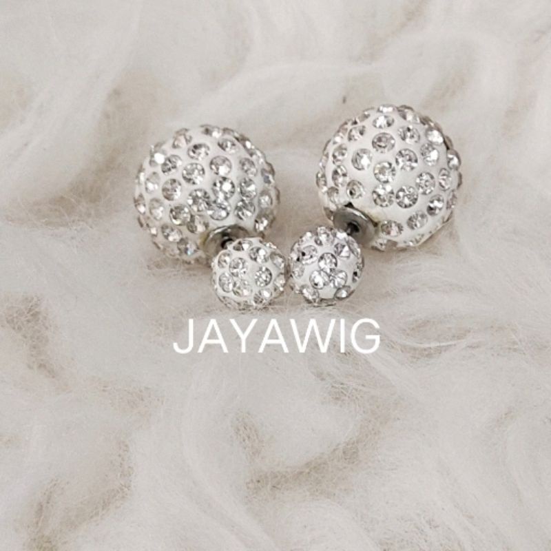 Anting Bulat Mata Mata Anting Tusuk Warna Silver