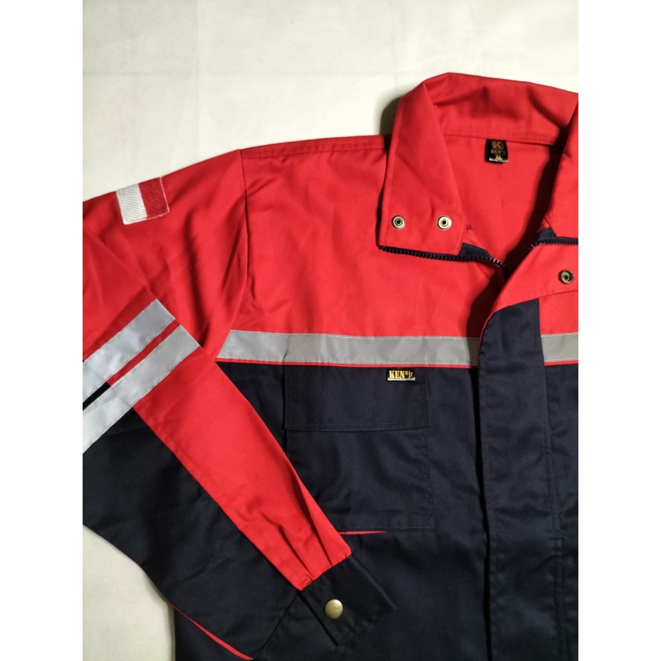 Wearpack Atasan Semi Jaket | Baju Safety Merah Navy