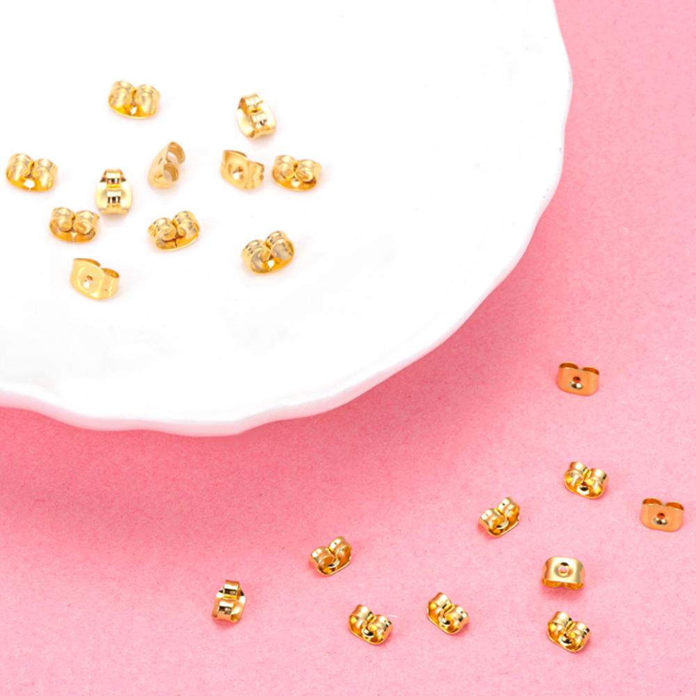 R-flower Earring Backs Stainless Steel Alat Membuat Perhiasan Aksesoris Perhiasan Klip Kupu-Kupu Ear Studs