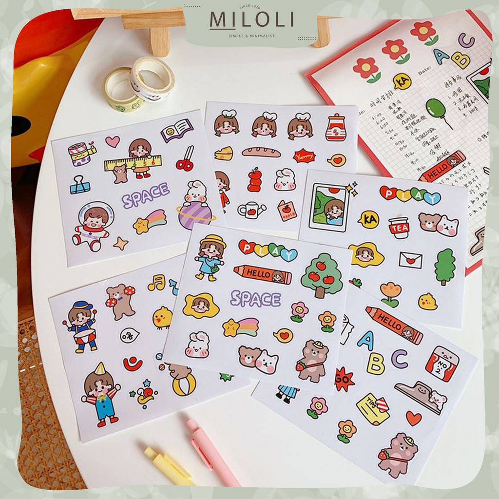 Jual Miloli 1pc Sticker Pet Cute Cartoon Girl Stiker Hias Jurnal