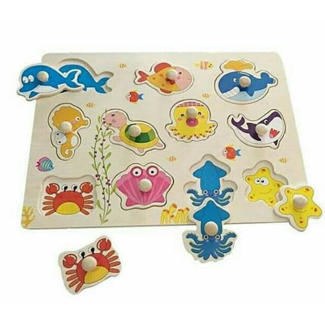 Puzzle hewan laut knob