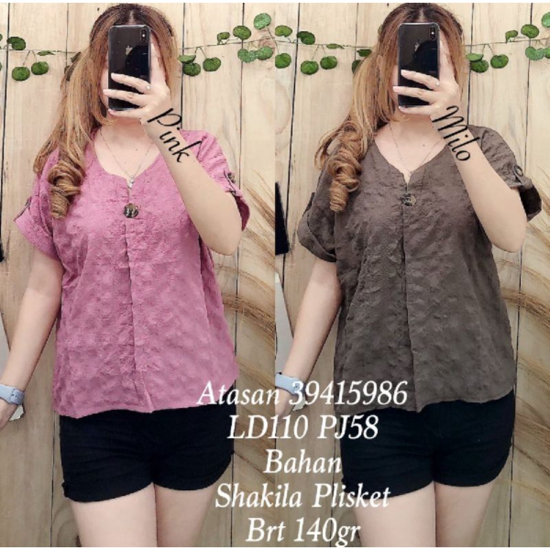 ATASAN BLUS SHAKILA PLISKET